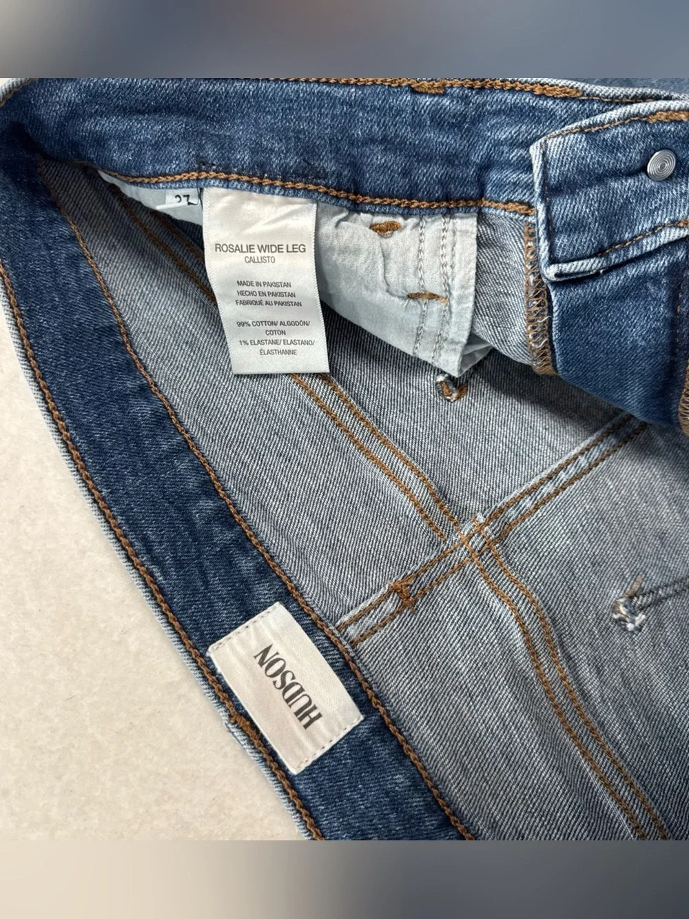 HUDSON Jeans Rosalie Wide Leg Womens 27 Blue Callisto Mid Rise Dark Denim Wash